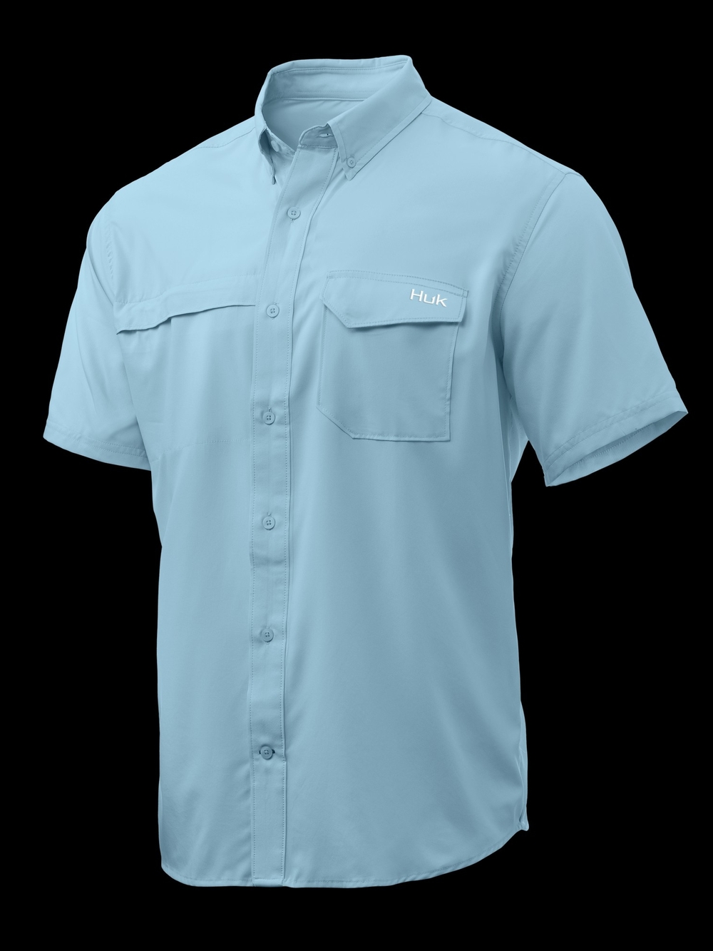 Huk Men's Light Blue Short Sleeve Fishing Shirt